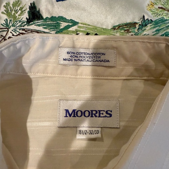 Cream Button Up with Subtle Stripe - Picture 5 of 6